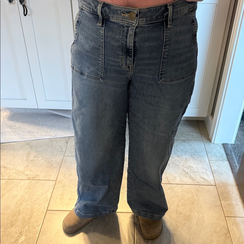 Lane Bryant Light Blue Denim Jeans - size 16 - flex magic waistband